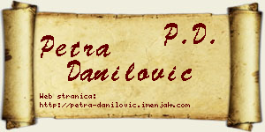 Petra Danilović vizit kartica